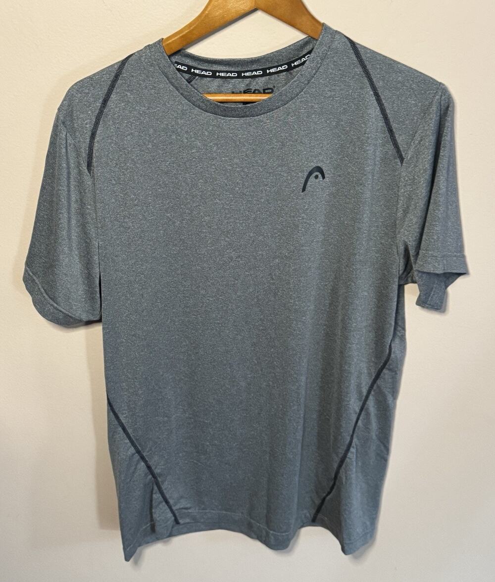 Three Head Mens XL Athletic Short Sleeve Shirts Dk Gray / DK Blue / Lt Gray